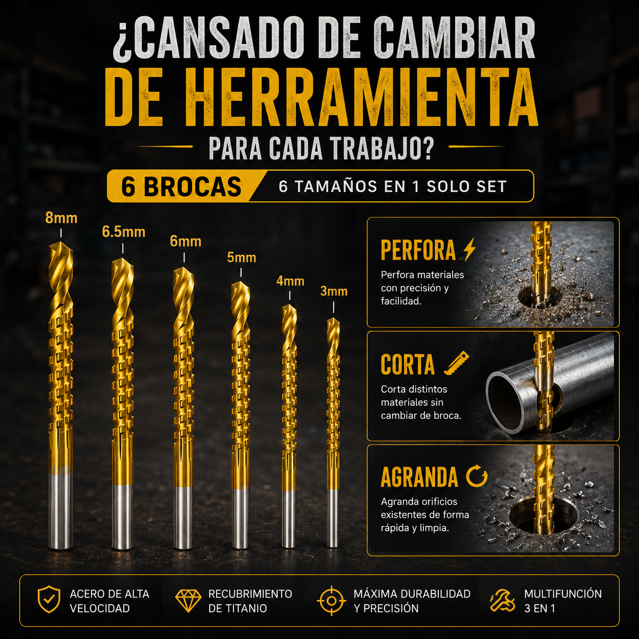 KIT BROCAS SIERRA DE TUNGSTENO: PERFORA, CORTA Y AGRANDA AGUJEROS 🔥