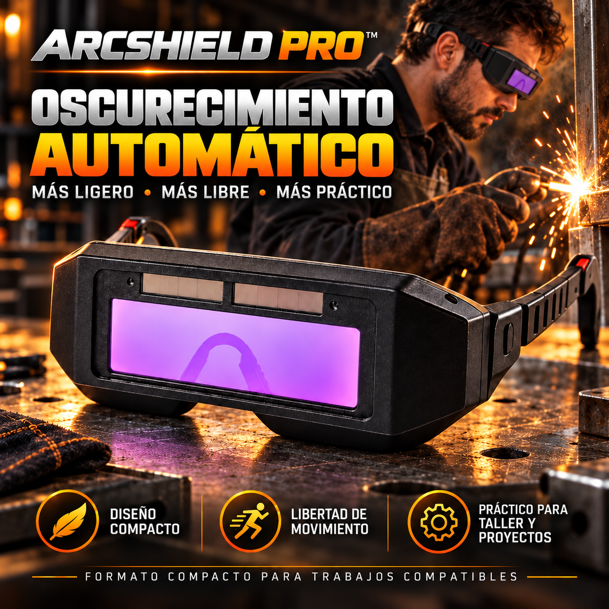ARCSHIELD PRO™ - LENTES DE SOLDADURA CON OSCURECIMIENTO AUTOMÁTICO🔥