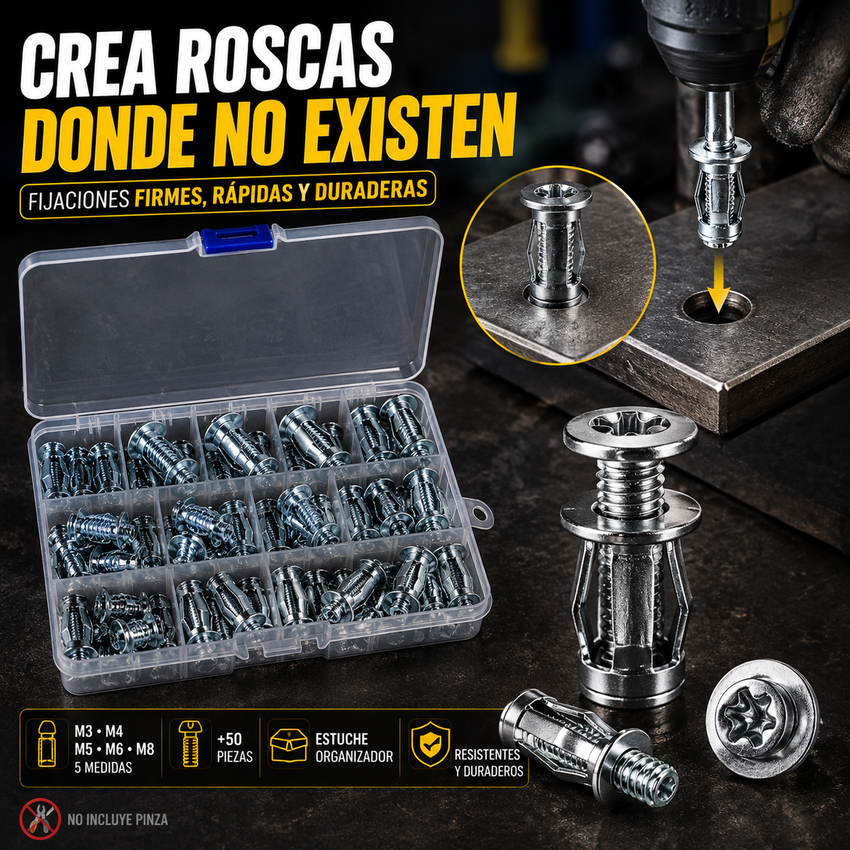 🔩 KIT ANCLAJE REMACHABLE PRO – CREA ROSCAS FUERTES Y SEGURAS
