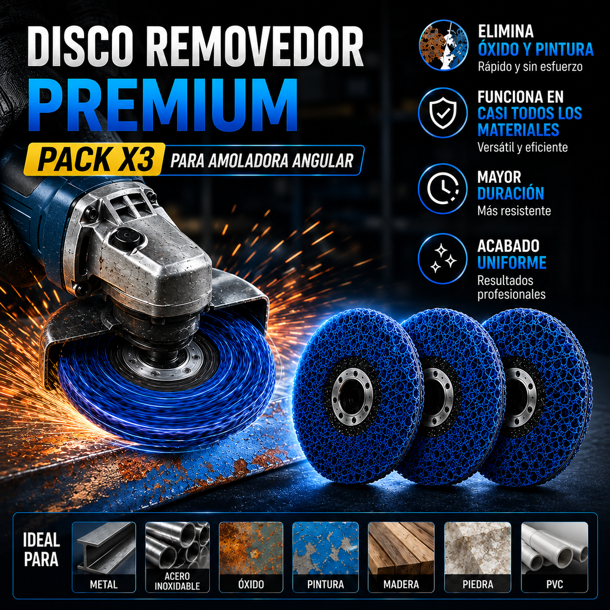 PACK 3 DISCOS REMOVEDORES EXTREMOS - RESTAURA SIN DAÑAR🔥