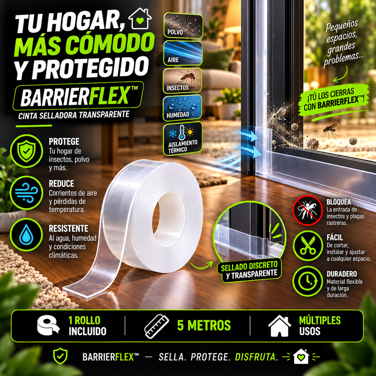 BARRIERFLEX™ - Sella espacios y protege tu hogar ✨